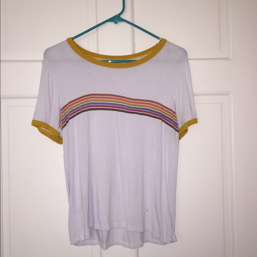 Rainbow stripe tee!!